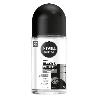 Nivea Deoderant Roll Men Invisible Black & White Fresh 50 Ml