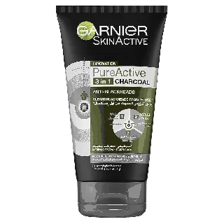 Garnier Pure Active Wash 3 In 1 Charcoal 150 Ml