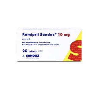 RAMIPRIL SANDOZ 10 MG TABLET 20 P