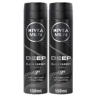 Nivea Deoderant Spray Men Deep Black Carbon 150 Ml