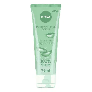 Nivea Face Scrub Purifing Rice Organic Rice Alo Evera 75 Ml