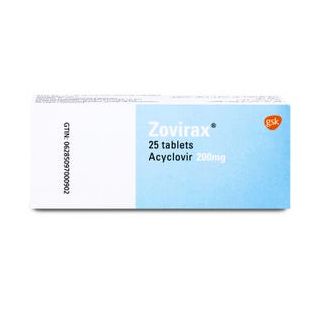 ZOVIRAX 200 MG TABLET 25P