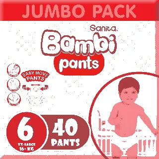 Sanita Bambi Baby Diaper Pants (6)(2Xl 16+ C) 40*3 C