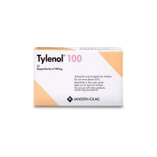 TYLENOL 100 MG SUPPOSITORY 10P