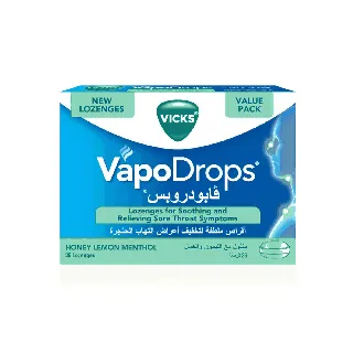Vicks Vapodrops Lozenges Honey Lemon Menthol 36 P