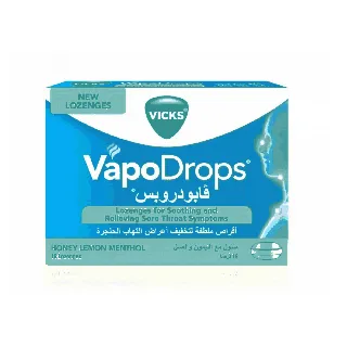 Vicks Vapodrops Lozenges Honey Lemon Menthol 16 P