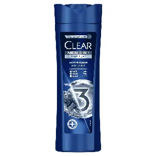 Clear Hair Shampoo Men Face And Body Activated Charcoal 3*1 400 Ml