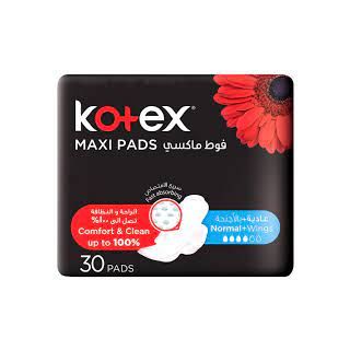 KOTEX FEMALE NAPKINS MAXI WITH WINGS NORMAL 30*6 DUPLICATE WITH 1841