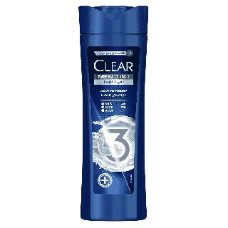 Clear Hair Shampoo Face Body Wash 3*1 Men Active Fresh Lemon 400 Ml