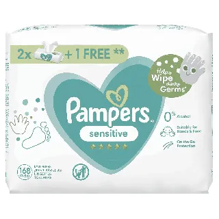 Pampers Baby Wipes Non Scented (2+1) 56P*3 C