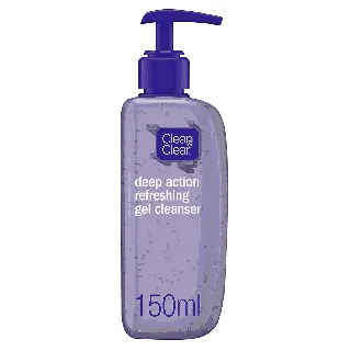 Clean & Clear Gel Cleanser Refreshing Deep Action Oil Free 150 Ml