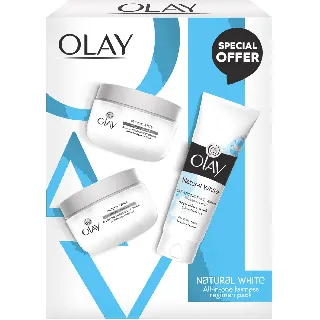Olay Cream Natural Fairness Day + Night 50 G + Face Wash Free