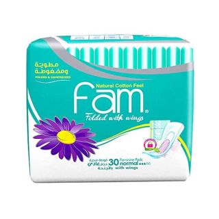 FAM FEMALE NAPKINS WITH WINGES FOLDED COMPRESSED SUPER 30*8 C