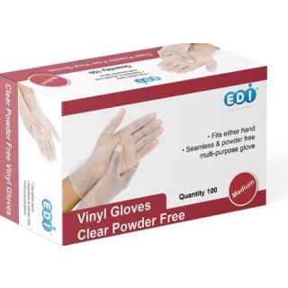 VINYLE GLOVES POWDER FREE MEDIUM SIZE 80P