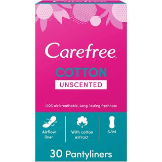 CAREFREE FEMALE NAPKINS COTTON 30 PC 24 C