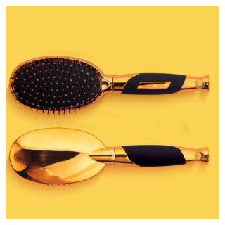 Rose Aroma Hair Brush Deluxe Golden Black 4703