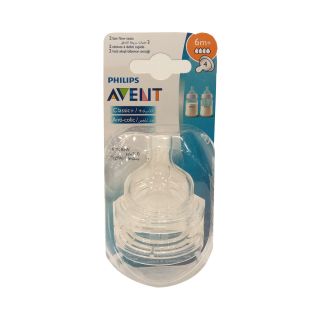 AVENT FEEDING BOTTLE NIPPLE CLASSIC TEATS 6 M+ VARIABLE 2P