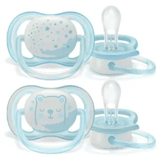 Avent Baby Silicone Pacifier Night 0-6 Months 2P Scf176/68