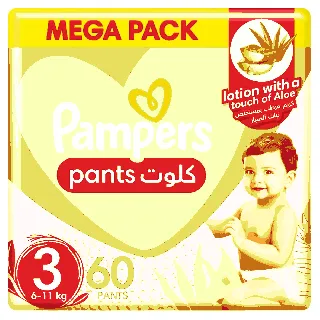 Pampers Baby Diapers Pants Mega (3) 6-11 C 60*2 C