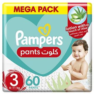 PAMPERS BABY DIAPERS PANTS MEGA (3) 6-11 KG 60*2 C